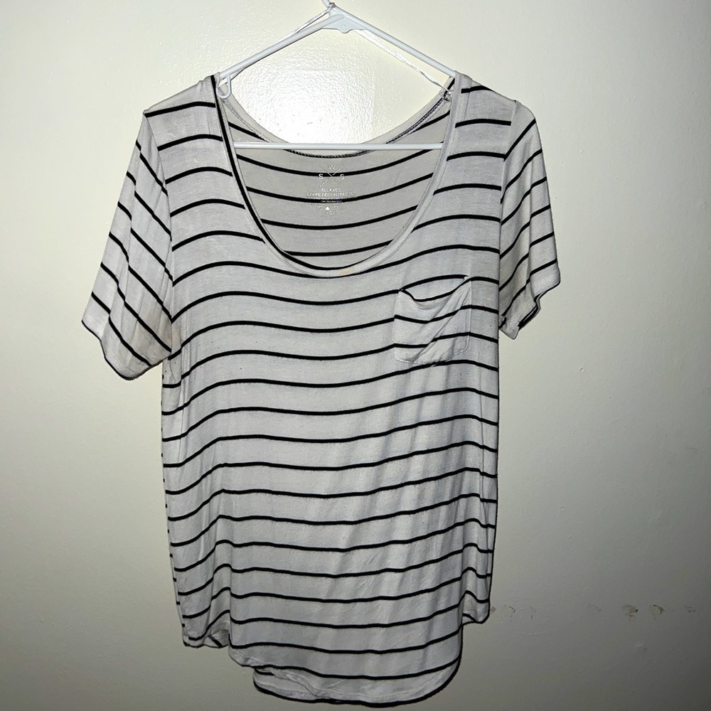 SWS relaxed black and white striped tee